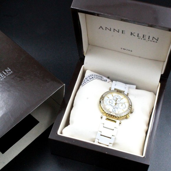 Limited Edition Anne Klein Swiss Genuine Diamond Mother of Pearl Women's Watch - Picture 6 of 7